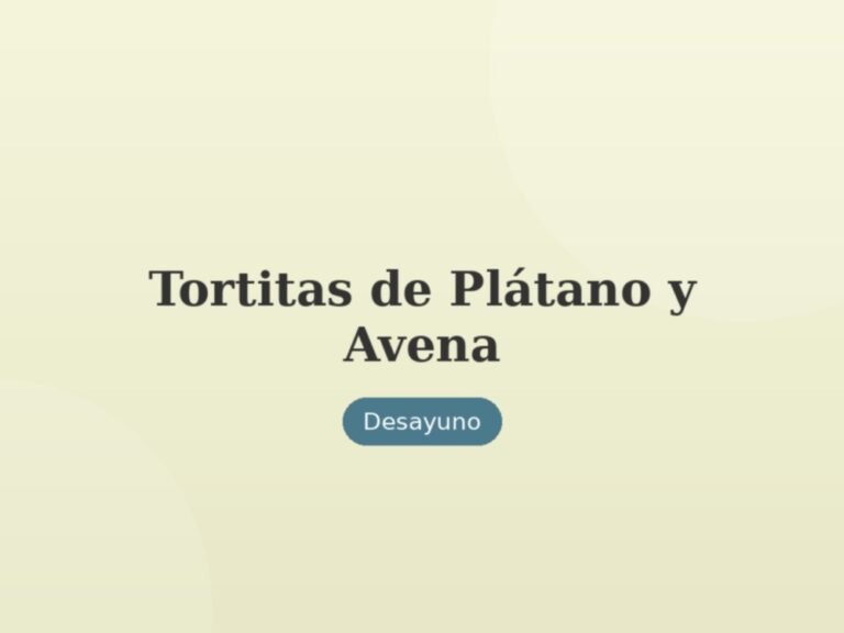 Tortitas de Plátano y Avena